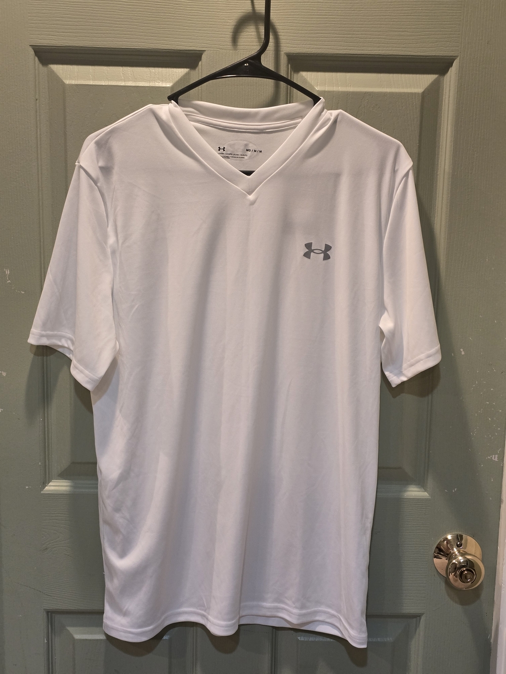 Under Armour White V-Neck Performance Tee